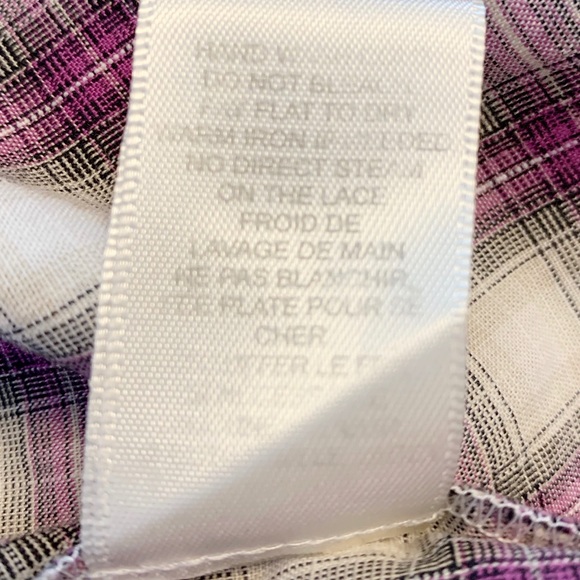 REBECCA TAYLOR Purple Plaid Peasant Blouse Size 2 - Picture 8 of 8